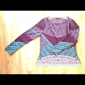 Hale Bob Geometric tribal print blouse Sz S